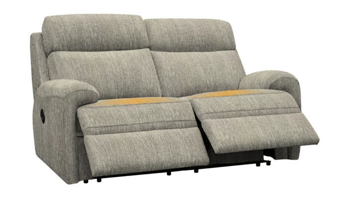 G Plan Hardy 2 Seater Manual Recliner Heated Seats Coppice Ash